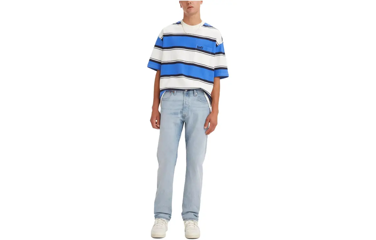 Levi's Jeans Men's White Blue Moderate Straight Fit Pants
