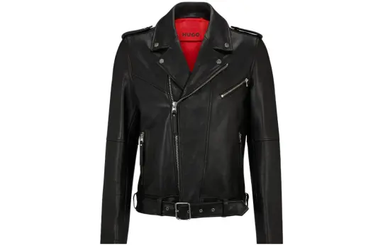 HUGO BOSS FW23 Leather Jacket Men's Black