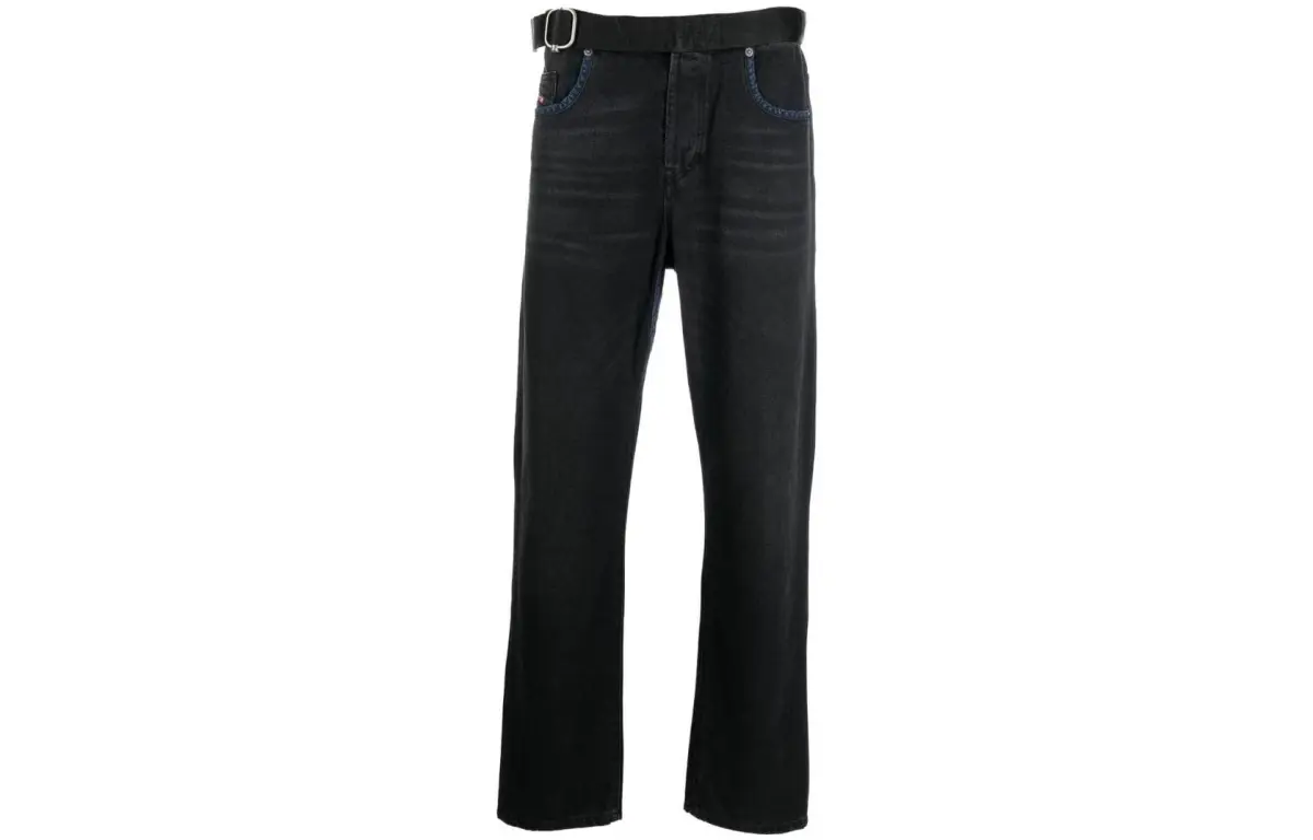 DIESEL Jeans Men's Black Moderate Straight Fit Pants