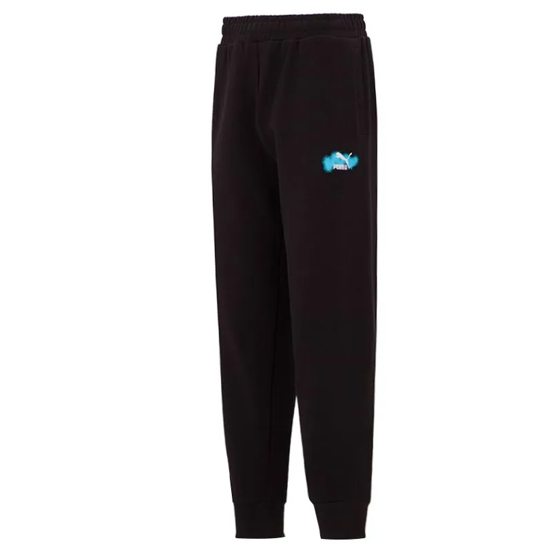 PUMA Knitted Sweatpants Men's Black Moderate Cuffed Pants