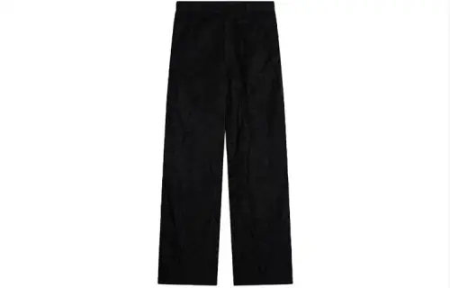 Balenciaga Casual Pants Men's Black Moderate Wide Leg Pants