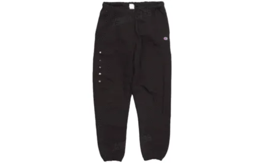 Travis Scott Knitted Sweatpants Men's Black Moderate Cuffed Pants