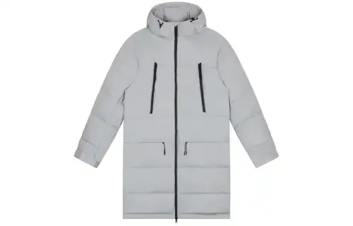 ASICS Down Jackets Men's Gray Hooded Moderate Other