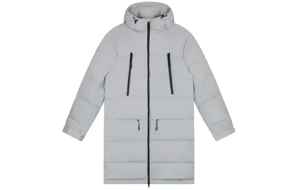 ASICS Down Jackets Men's Gray Hooded Moderate Other