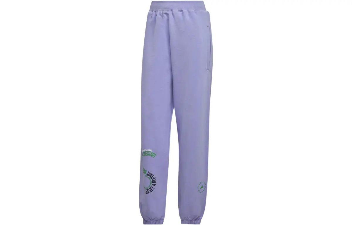 Adidas Knitted Sweatpants Unisex Purple Moderate Cuffed Pants