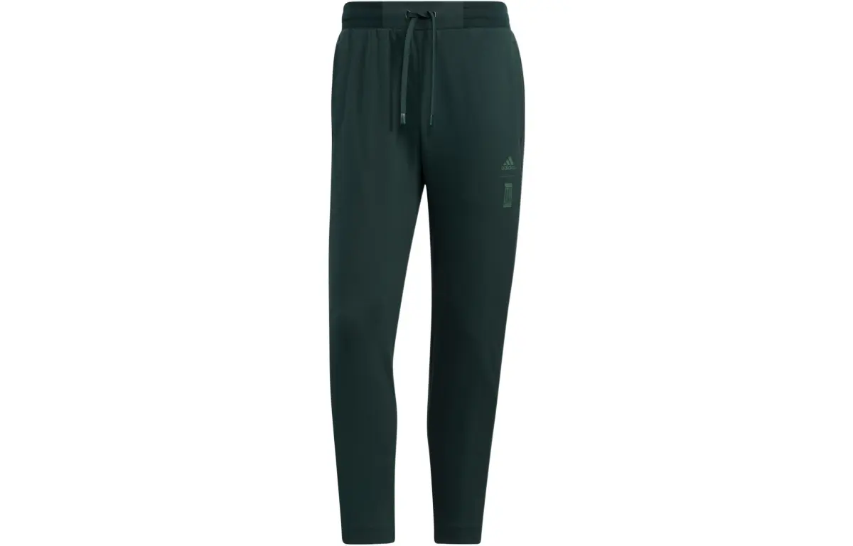 Adidas Knitted Sweatpants Men's Green Moderate Straight Fit Pants