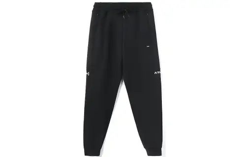 Li Ning Fitness Series Knitted Sweatpants Men's Black Moderate Straight Fit Pants