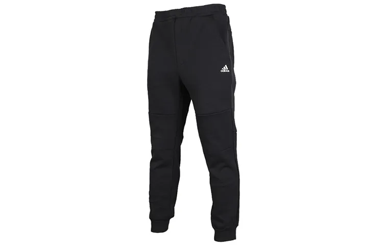 Adidas Knitted Sweatpants Men's Black Moderate Cuffed Pants