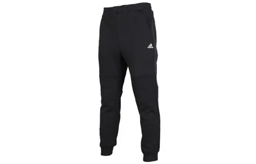 Adidas Knitted Sweatpants Men's Black Moderate Cuffed Pants
