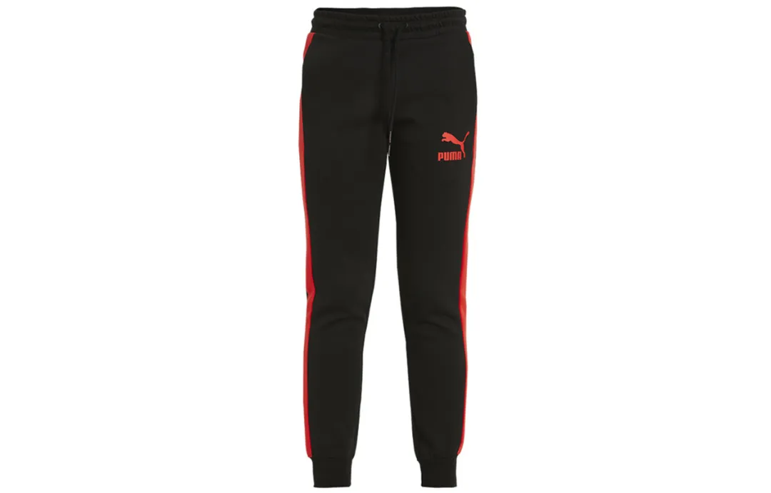 PUMA Knitted Sweatpants Men's Black Moderate Slim Fit Pants