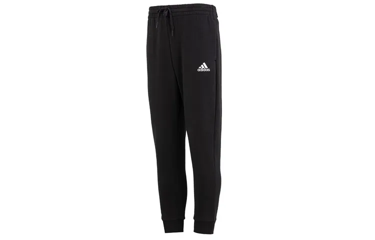 Adidas Knitted Sweatpants Men's Black Moderate Cuffed Pants