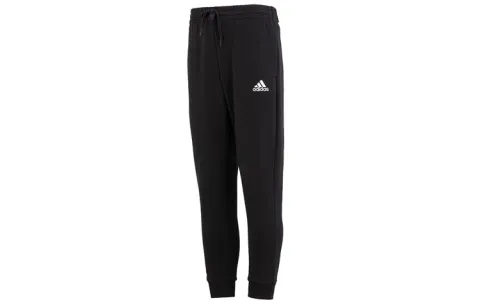 Adidas Knitted Sweatpants Men's Black Moderate Cuffed Pants