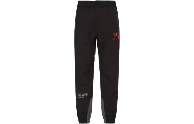 EVISU Knitted Sweatpants Men's Black Moderate Cuffed Pants