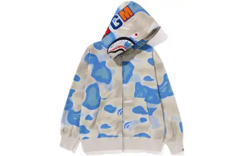 Bape Liquid Camo Shark Relaxed Fit Full Zip Hoodie