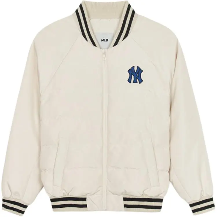MLB New York Yankees VARSITY RIB LIGHT SHORT DOWN JKT Down Jacket Unisex Dark Cream