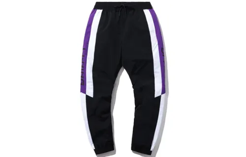 Li Ning Sports Fashion Collection Knitted Sweatpants Men's Black Purple Moderate Cuffed Pants