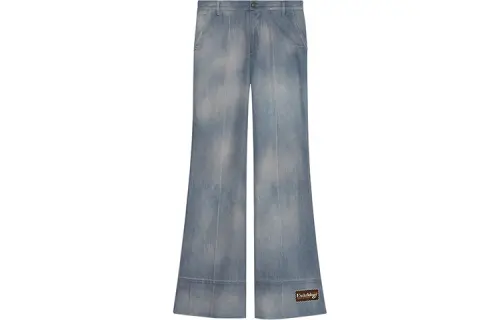 GUCCI Jeans Men's Blue Moderate Flared Pants