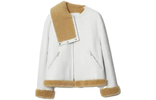 Burberry Leather Jacket Men's White