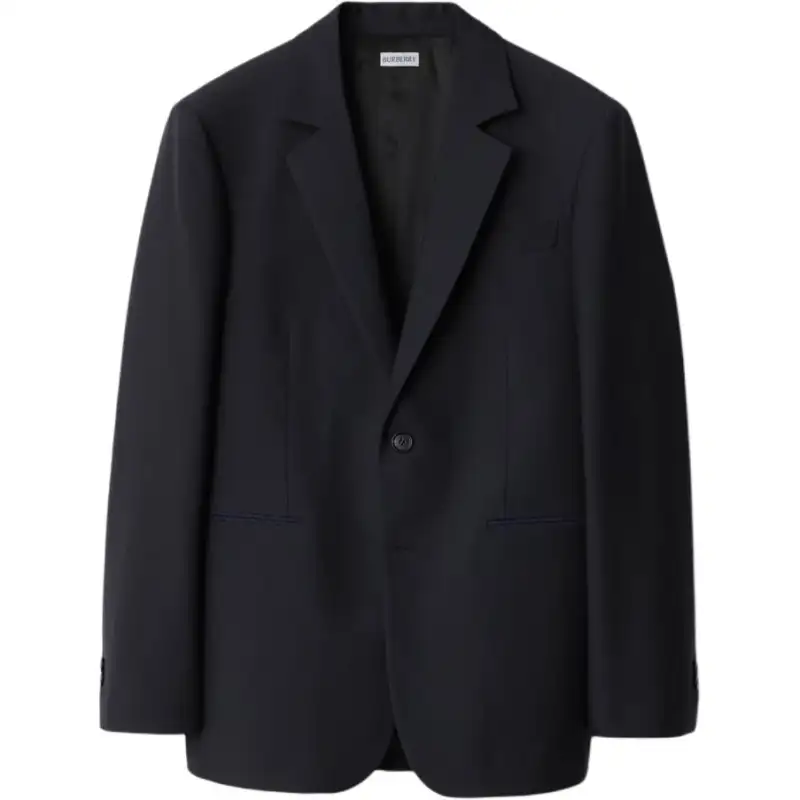 Burberry Wool Tailored Jacket Jackets & Coats Men's Marine Blue
