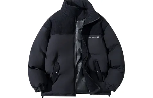 JEANSWEST Puffer Jackets Unisex Stand Collar Moderate Padded Puffer Jacket