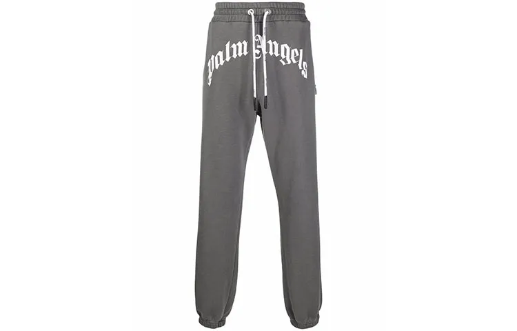 PALM ANGELS Curved Logo Sweatpants