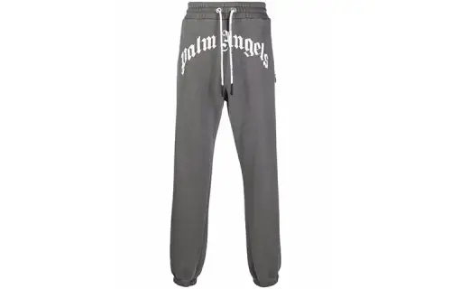 PALM ANGELS Curved Logo Sweatpants