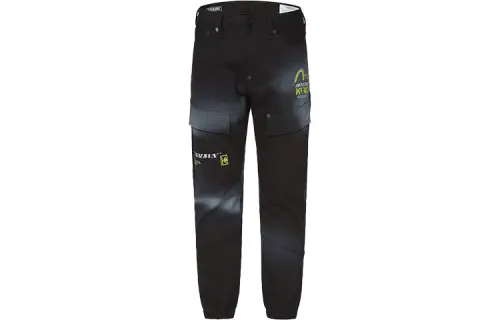 EVISU Knitted Sweatpants Men's Black Moderate Cuffed Pants