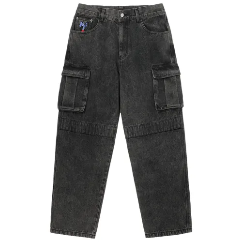 MIND ERROR Jeans Unisex Black Moderate Wide Leg Pants