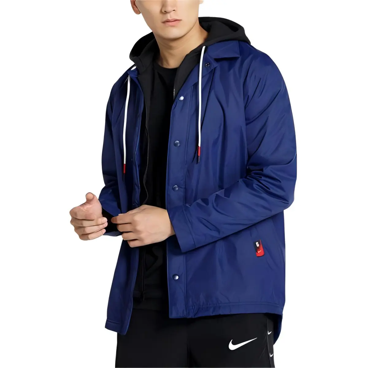 Nike KYRIE JKT PROTECT Fleece Lined Mock Two Piece Thermal Long Sleeved Jacket Men's Blue