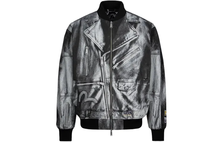 EVISU Jackets Men's Denim Black All Over Print Moderate