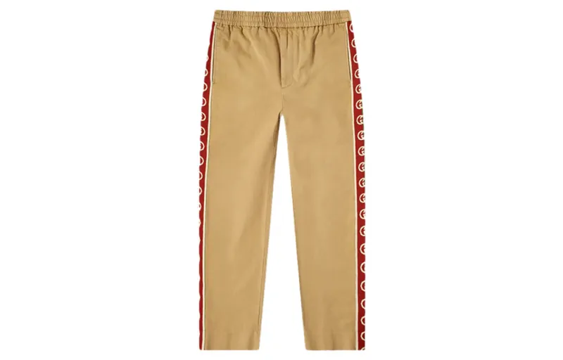 GUCCI Casual Pants Men's Beige Moderate Straight Fit Pants