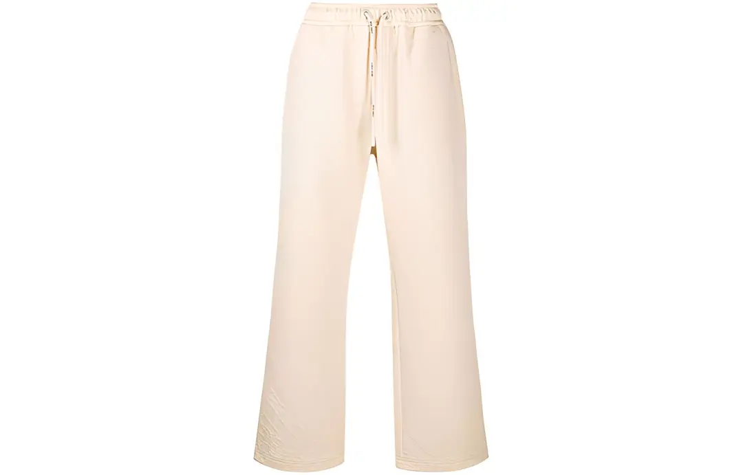 PALM ANGELS Knitted Sweatpants Men's Beige Moderate Straight Fit Pants