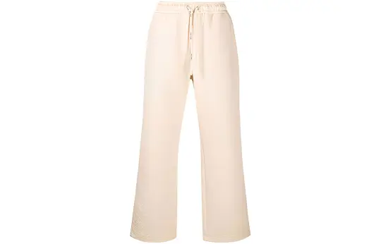 PALM ANGELS Knitted Sweatpants Men's Beige Moderate Straight Fit Pants