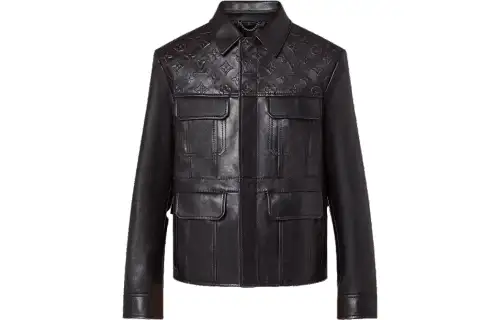 LOUIS VUITTON SS23 Leather Jacket Men's Black