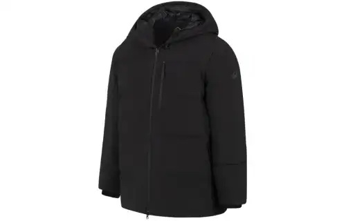 ASICS Down Jackets Men's Black Hooded Moderate Puffer Jacket