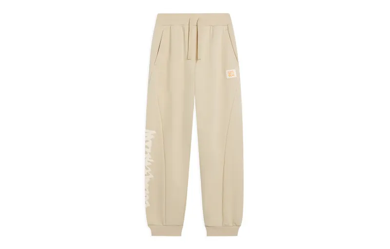 Li Ning CF Tracing Knitted Sweatpants Men's Light Milk Umber