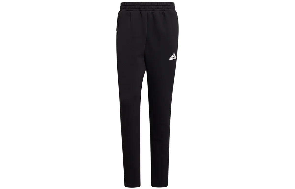 Adidas Knitted Sweatpants Men's Black Moderate Cuffed Pants