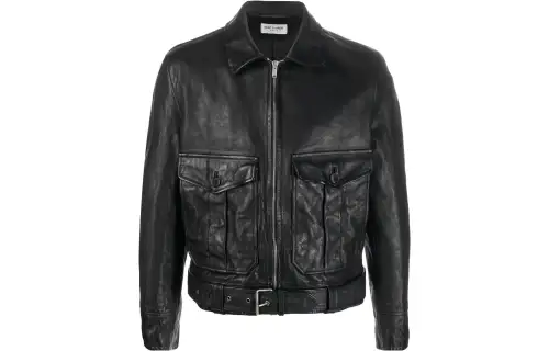 SAINT LAURENT SS23 Leather Jacket Men's Black