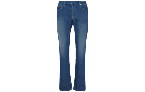 DIOR Quarterly New Products Jeans Men's Blue Moderate Flared Pants