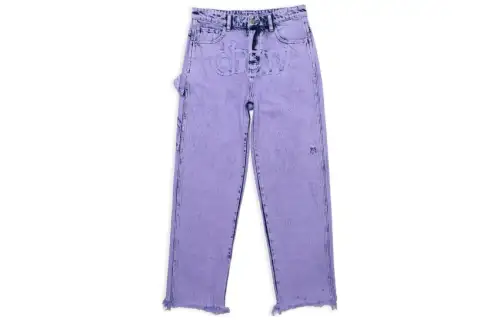 Drew house Smiley Collection Jeans Unisex Purple Moderate Straight Fit Pants