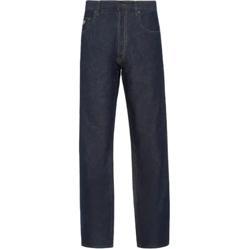 PRADA Jeans Men's Blue Moderate Straight Fit Pants