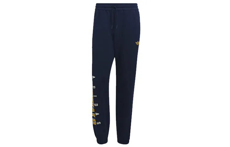 Adidas Originals Knitted Sweatpants Men's Blue Moderate Cuffed Pants