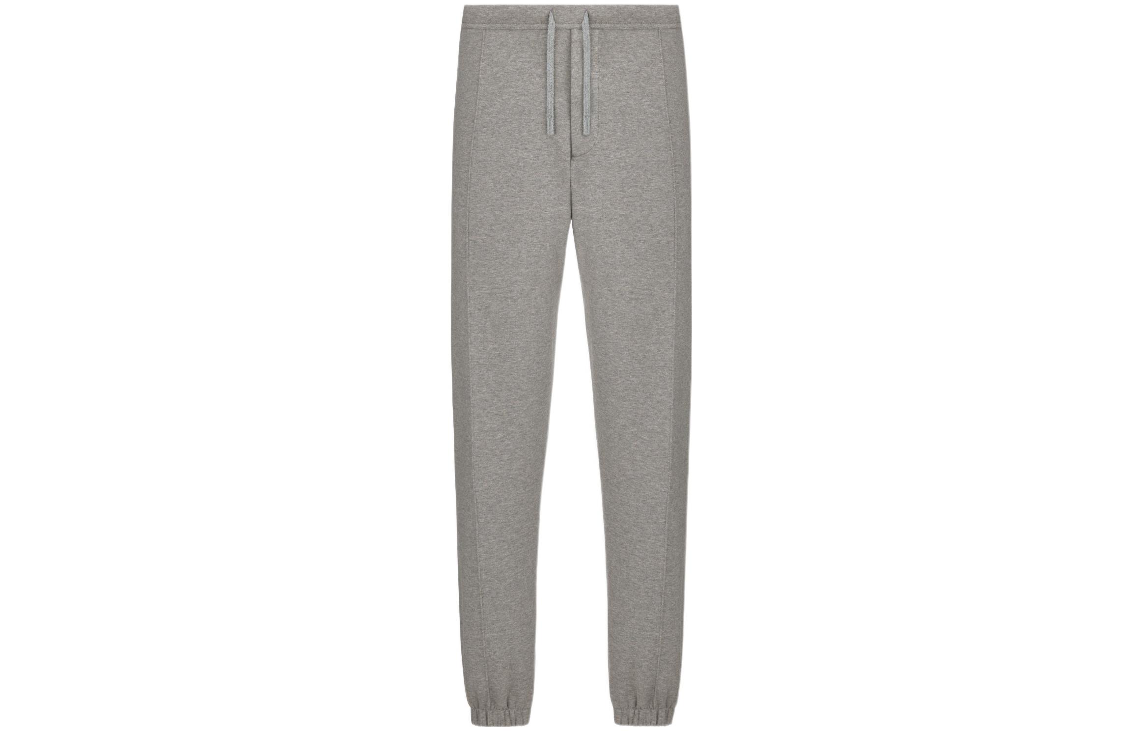 DIOR Dior SS22 solid color drawstring lace-up knitted sweatpants men's gray