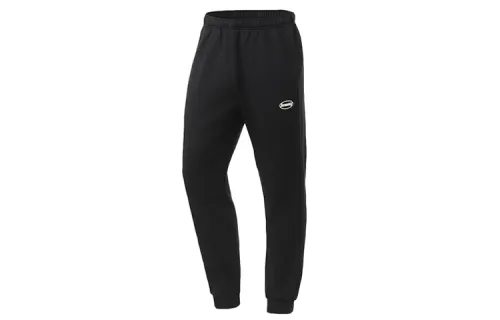 Li Ning Fleece Lined Thermal Elastic Cuff Elliptical Label Casual Knitted Sweatpants Men's New Standard Black