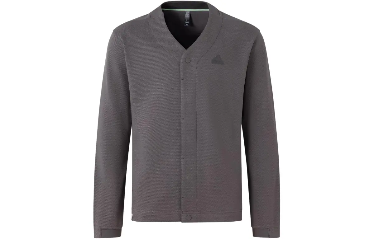 Adidas Business Casual Knit Cardigan Jackets & Coats Men's Charcoal Gray