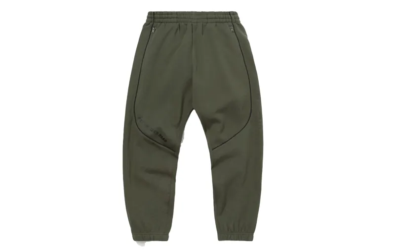 Li Ning CF Tracing Collection, Cuffed Fleece Lined Loose Fit Casual Pants Winter Men's Olive Green