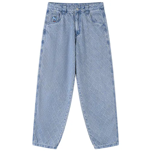 MIND ERROR Jeans Unisex Blue Moderate Straight Fit Pants