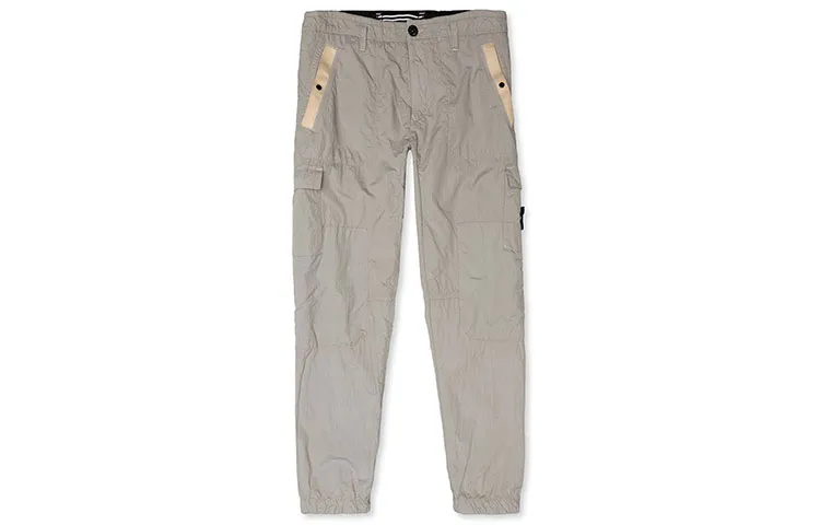STONE ISLAND Casual Pants Men's Silver Moderate Cargo Pants