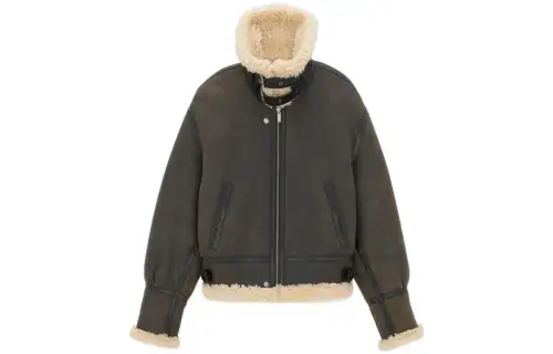 SAINT LAURENT FW23 Leather Jacket Men's Dark Brown