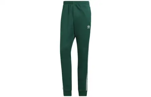 Adidas Originals Superstar Track Knitted Sweatpants Men's Green Moderate Cuffed Pants